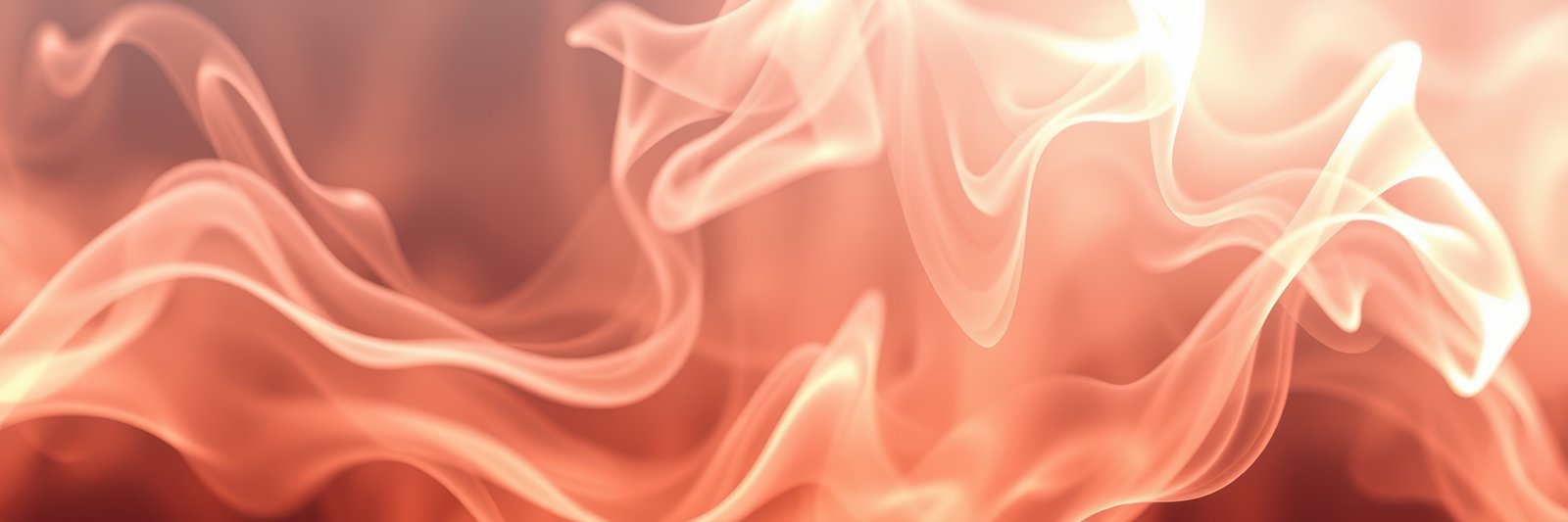 Abstract orange smoke curls in a variety of shapes